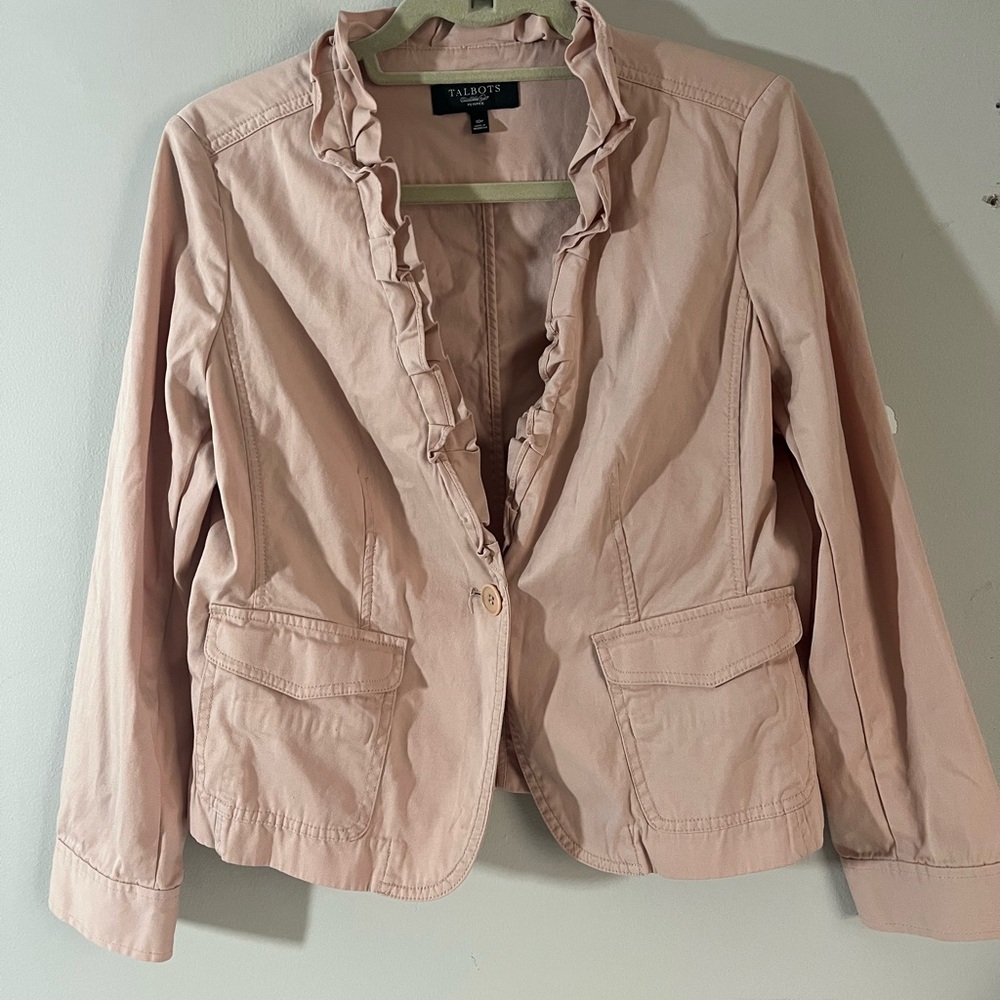 Talbots Pink Blazer Structured Tailored Jacket academia